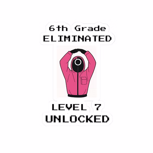 Stickers - Squid Game Level 7 Up Kiss Cut Stickers Laptop Notebooks Trendy