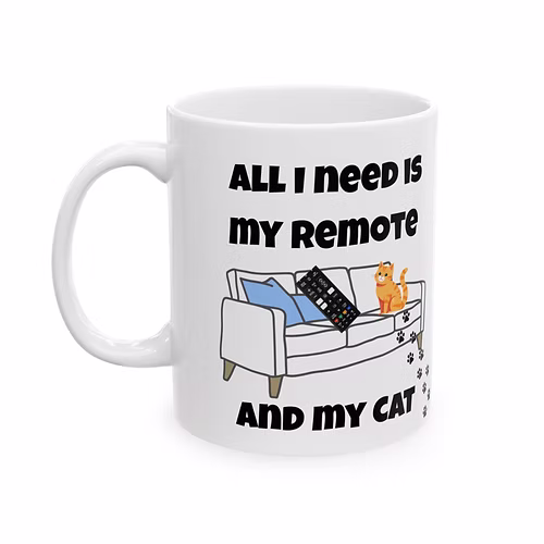 Cat Remote Unique Mug Funny Cute Trendy Cat lovers inspired everyday day use