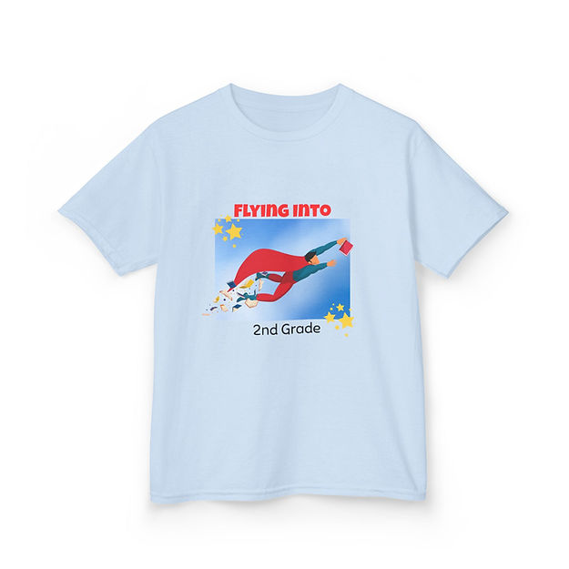 Kids Flying into 5th Grade Tee Back to School Fun Trendy Unique Hero Style